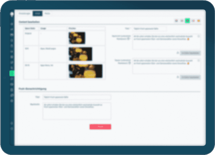 IPad, overview of the photos from the photo editor and the possibility to crop the photos